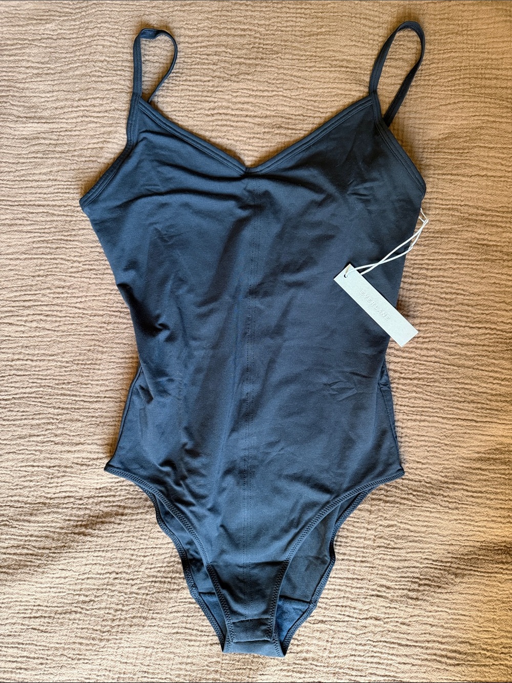 NWT Everlane Black V-Neck One-Piece Bodysuit - XS